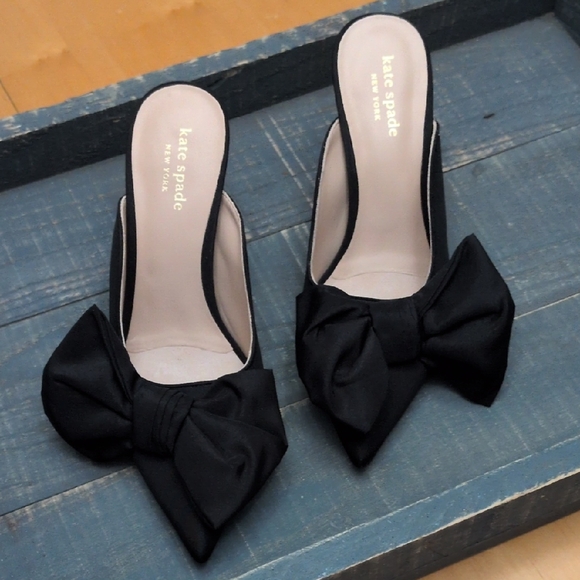 kate spade Shoes - Kate Spade Elegant Black Bow Mules